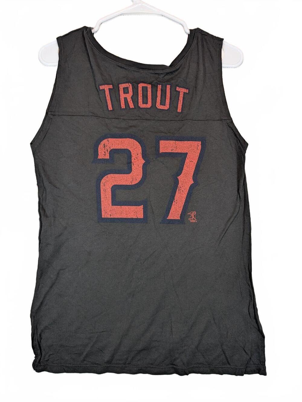 Majestic Threads Mike Trout Angels Graphic Tank Top Womens Small